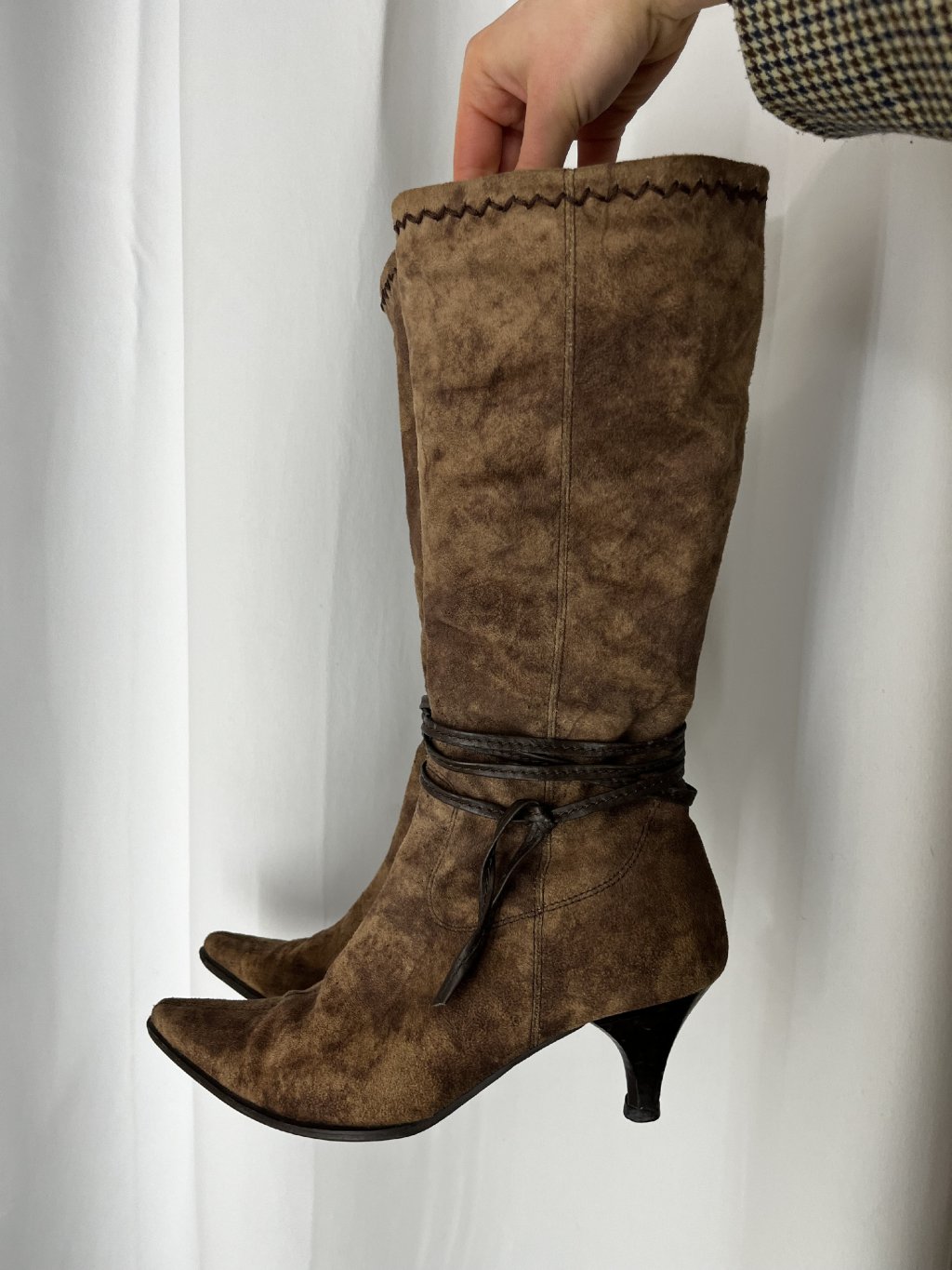 Vintage hnědé kozačky (37)