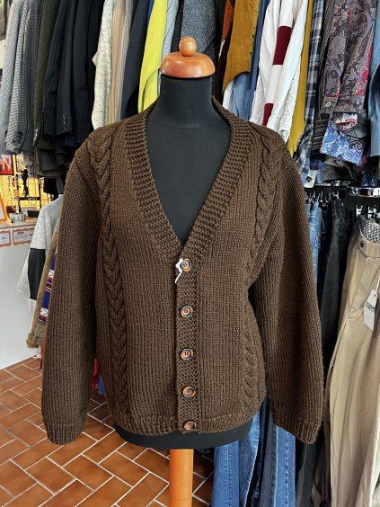 Pletený vlněný cardigan (M)