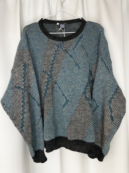 Modrý svetr s vlnou (L)