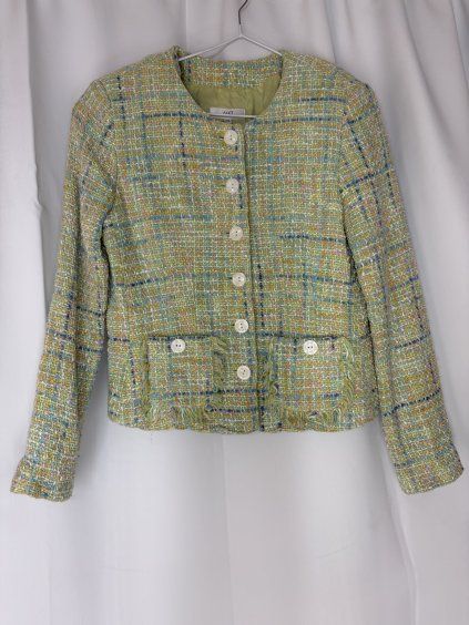 Vintage barevné tvídové sako (XS)