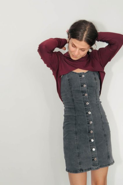 Elegantné vínové asymetrické bolero
