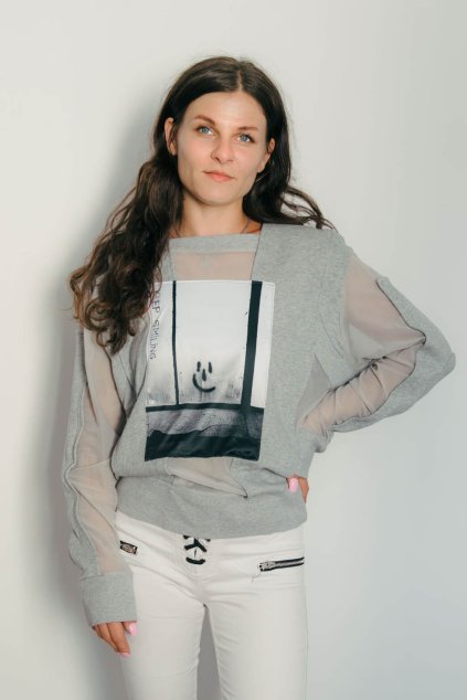 Mikina so sieťovinou KEEP SMILING -veľkosť M