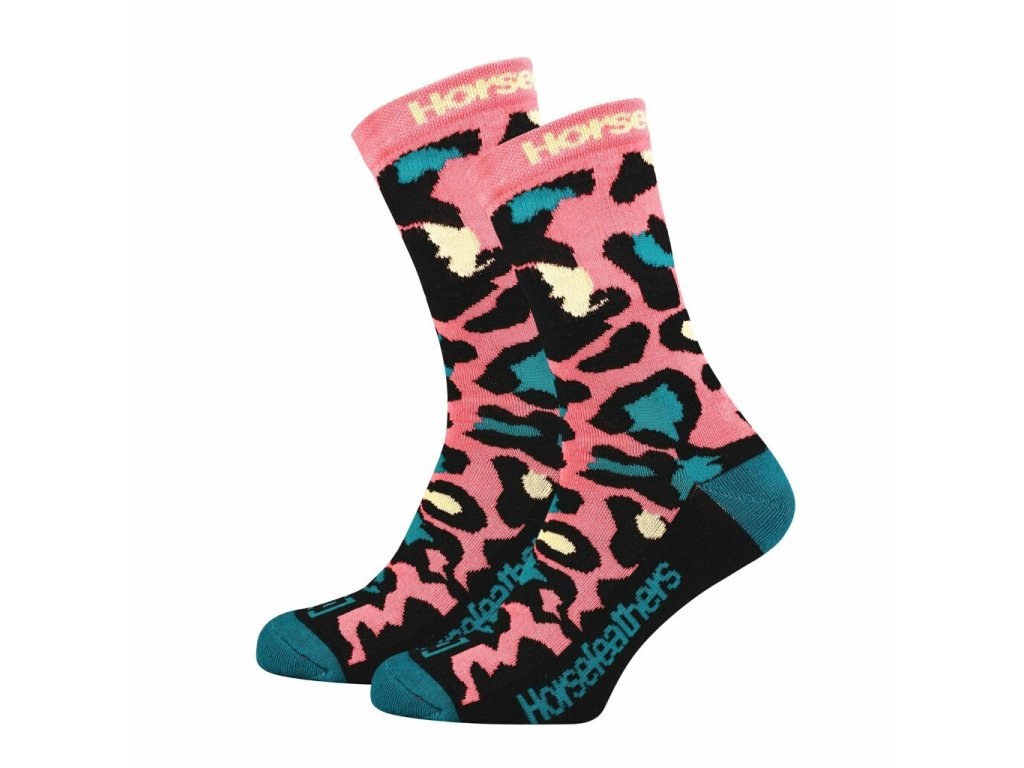 Ponožky Horsefeathers Cheetaha coral