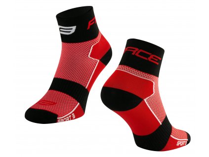 ponožky FORCE SPORT 3, červeno černé