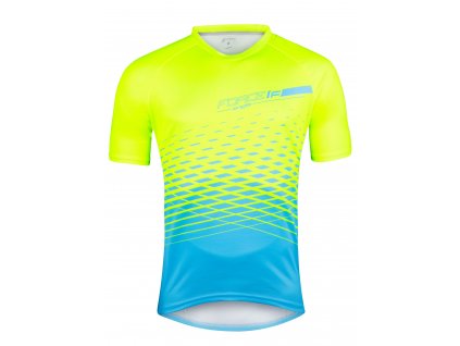 dres FORCE MTB ANGLE kr. rukáv, fluo modrý