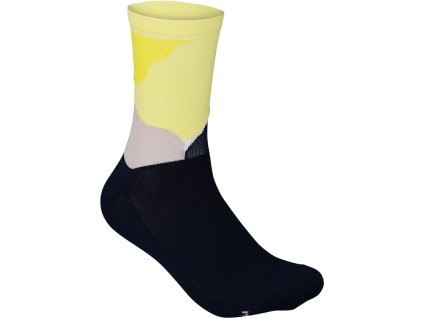 Cyklistické ponožky POC Essential Print Sock Color Splashes Multi Sulfur Yellow