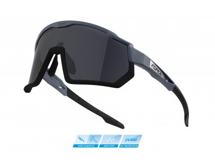 cyklistické brýle FORCE DRIFT šedo černé,černé kontrast.sklo