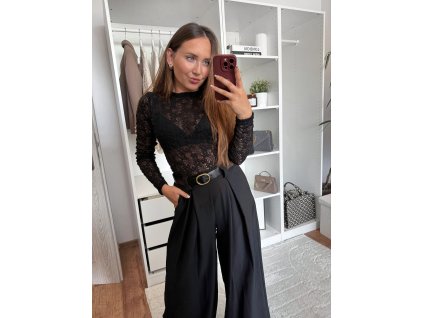 Krajkový černý top