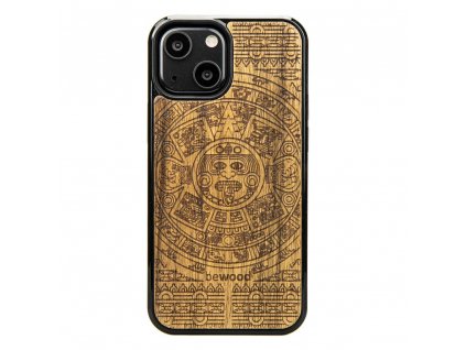 Apple iPhone 13 Mini Dřevěnej obal s aztéckým kalendářem Frake