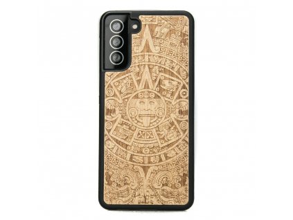 Samsung Galaxy S21 FE Dřevěný obal s aztéckým kalendářem Anigre