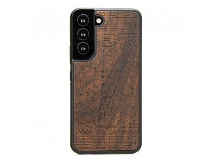 Samsung Galaxy S22 Dřevěnej obal s aztéckým kalendářem ze dřeva z domoviny Aztéků