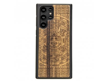 Samsung Galaxy S22 Ultra Dřevěnej obal s aztéckým kalendářem Frake