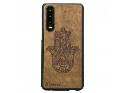 Huawei P30 Dřevěný obal Imbuia Hamsa