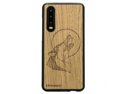 Huawei P30 Dřevěný obal z dubu Vlk