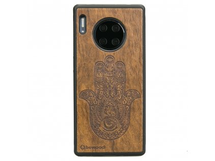 Huawei Mate 30 Pro Dřevěný obal Imbuia Hamsa