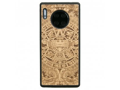 Huawei Mate 30 Pro Dřevěný obal s aztéckým kalendářem Anigre