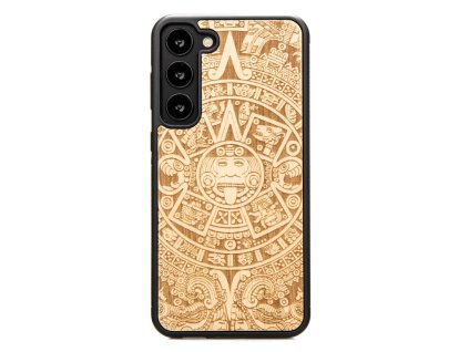 Samsung Galaxy S23 Plus Dřevěný obal s aztéckým kalendářem Anigre