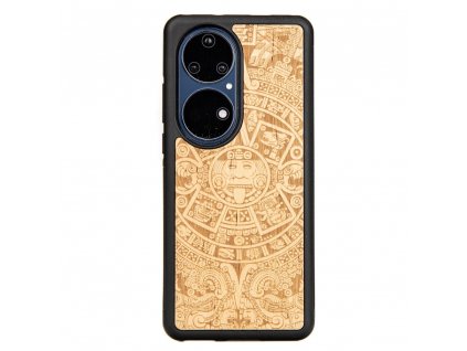 Huawei P50 Pro Dřevěný obal s aztéckým kalendářem Anigre