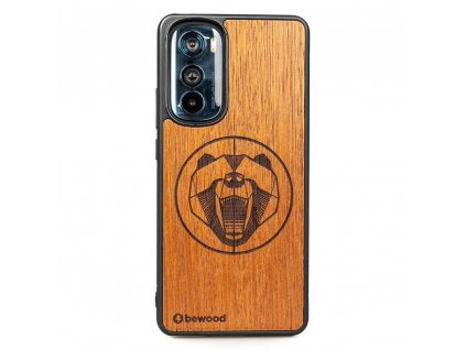 Motorola Edge 30 Dřevěný obal Merbau Medvěd