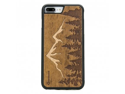 Apple iPhone 7 Plus / 8 Plus Dřevěný obal s horskými vrcholy ze dřeva z brazilských pralesů