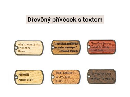 Dřevěný přívěsek s vlastním textem