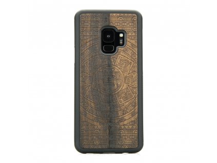Samsung Galaxy S9 Dřevěnej obal s aztéckým kalendářem ze dřeva z domoviny Aztéků