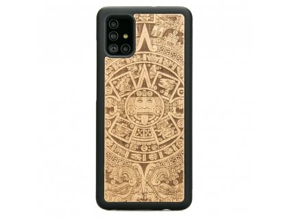Samsung Galaxy A71 Dřevěný obal s aztéckým kalendářem Anigre