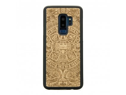 Samsung Galaxy S9+ Dřevěný obal s aztéckým kalendářem Anigre