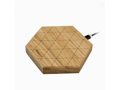 Bezdrátová nabíječka Slim Hexagon QI 15W Dub