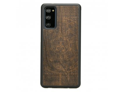 Samsung Galaxy S20 FE Dřevěnej obal s aztéckým kalendářem ze dřeva z domoviny Aztéků