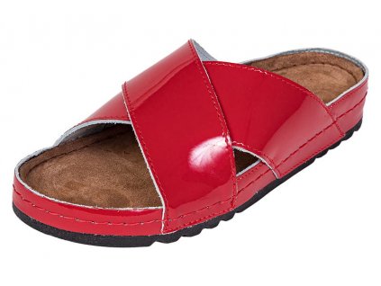 Dámska zdravotná obuv MEMORY - Šľapky - BZ116 - Červená lesklá