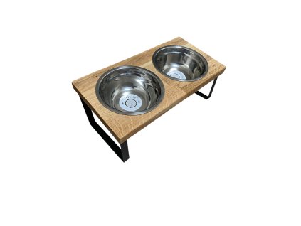 Designový stojan s nerezovými miskami