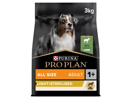 purina allSize adults 1+ jehneci 3kg light+sterilized