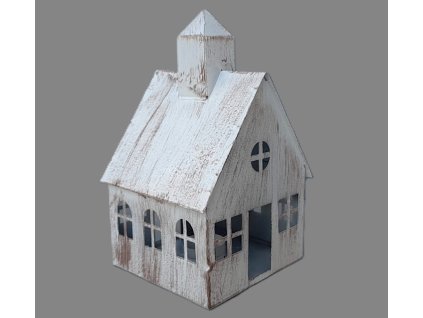 kovovy bily domek vanocni dekorace na cajovou svicku 01