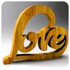 Drevená dekorácia Srdce s textom LOVE