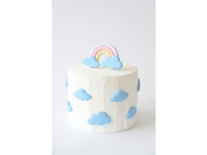 Umělý dort - obláčky a duha