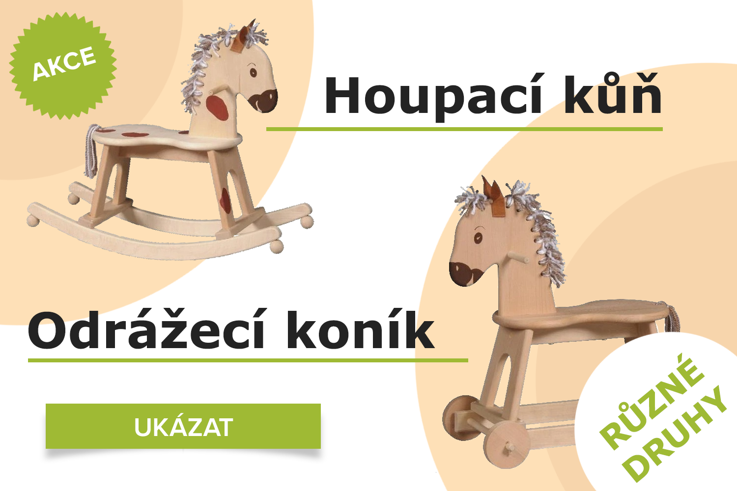 Truhlářství Spáčil houpací a odrážecí dřevění koně