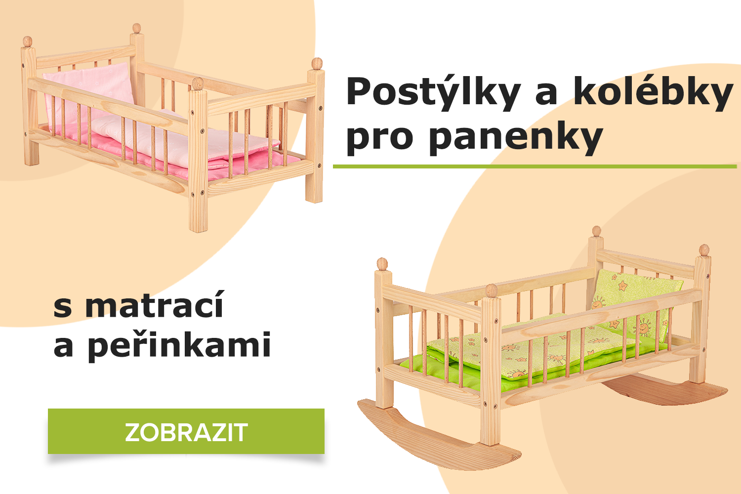 Truhlářství Spáčil dřevěné postýlky a houpačky pro panenky