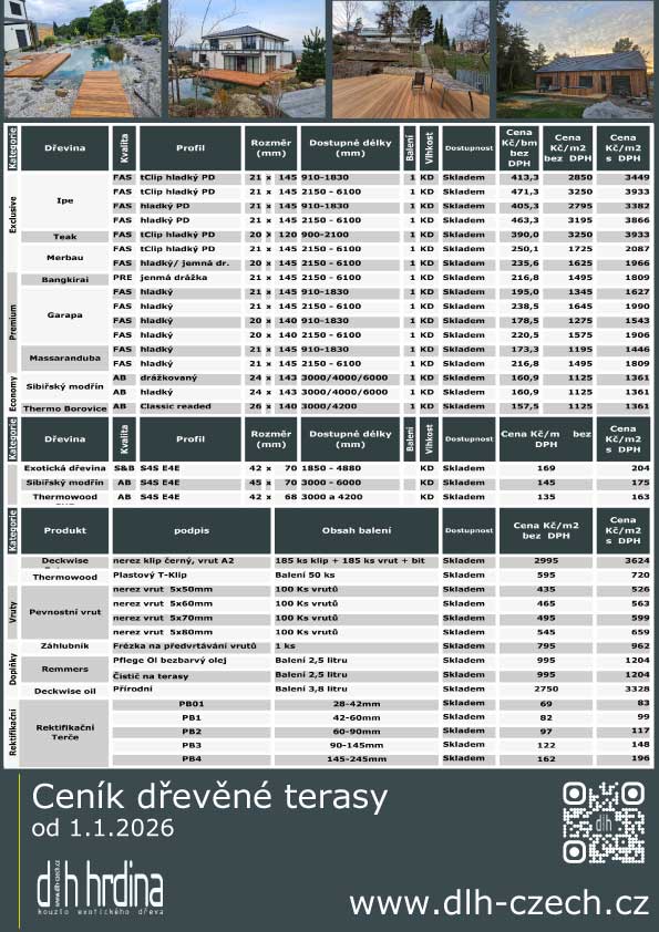 Ceník dřevěné terasy
