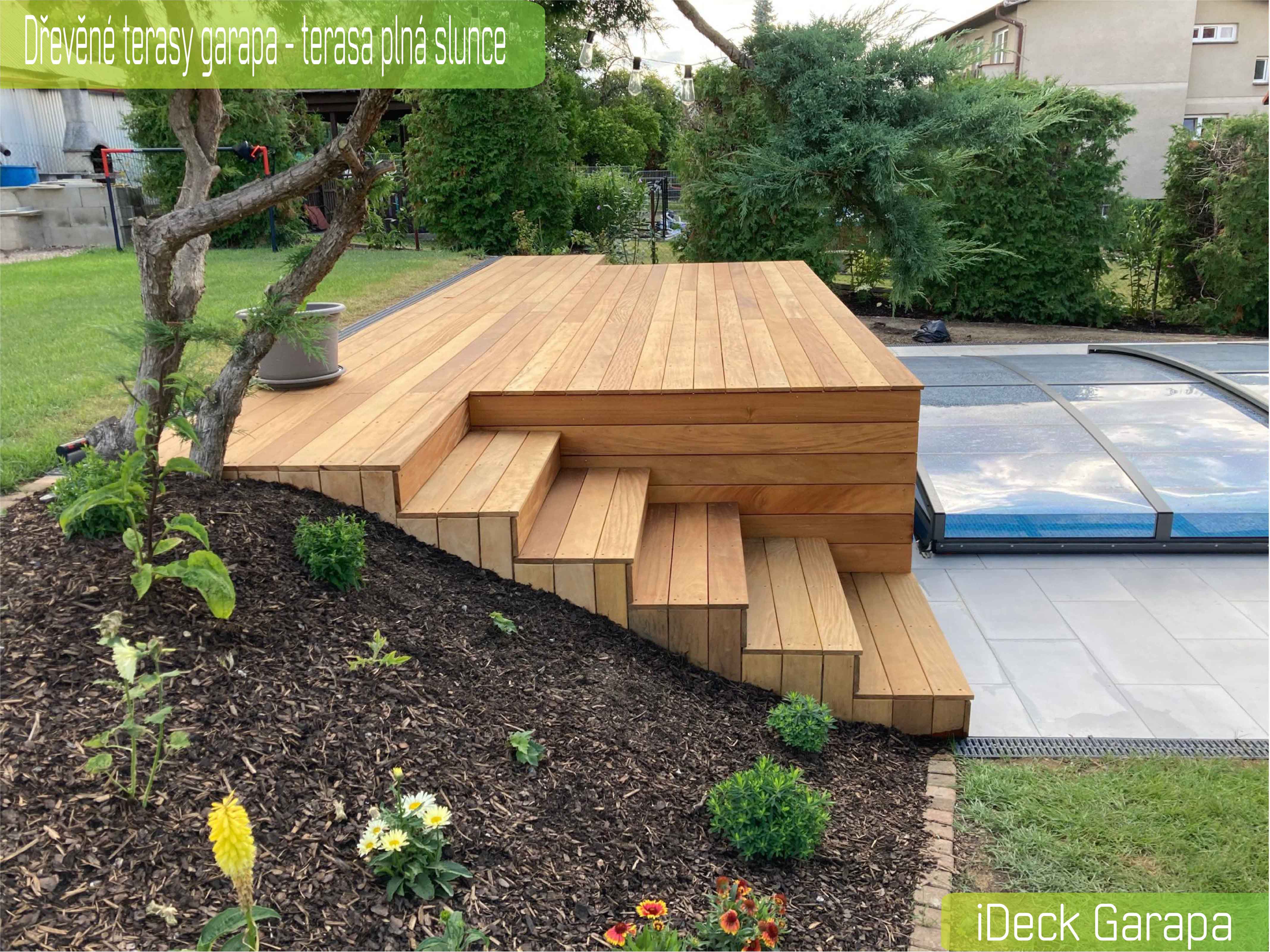 Dřevěné terasy garapa - terasa plná slunce