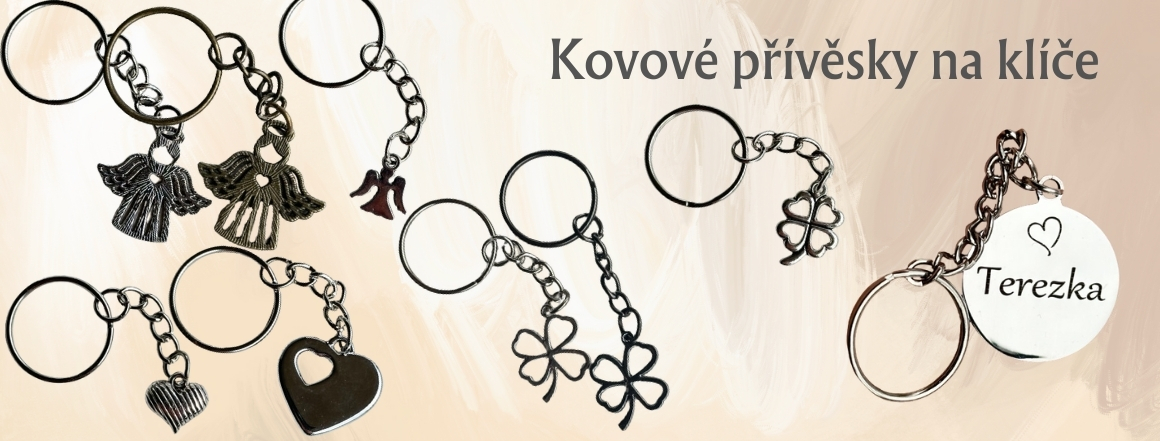 Kovové přívěsky na klíče