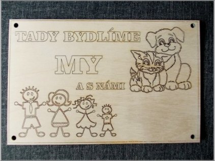 Cedulka - TADY BYDLÍME MY A S NÁMI
