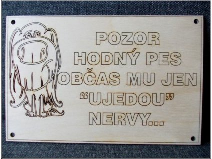 Cedulka - POZOR HODNÝ PES
