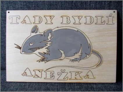 Cedulka - TADY BYDLÍ (potkan)