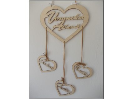 Cedulka srdce se jmény