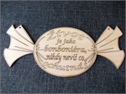 Cedulka - Bonbón s nápisem