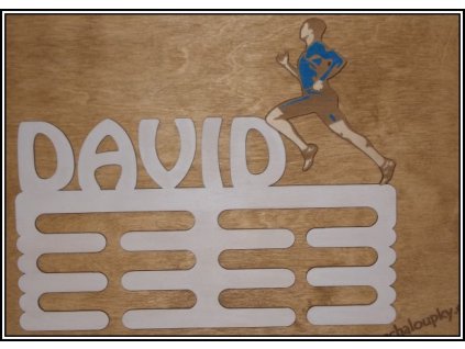 Věšák na medaile se jménem mořený