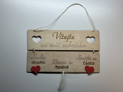 Cedulka - Vítejte na naší zahrádce