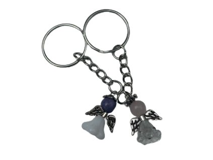 Kovový přívěsek na klíče - andílek pro štěstí