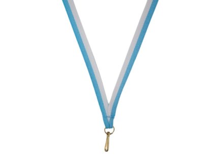 Stuha s klipem - Bílo-světle modrá